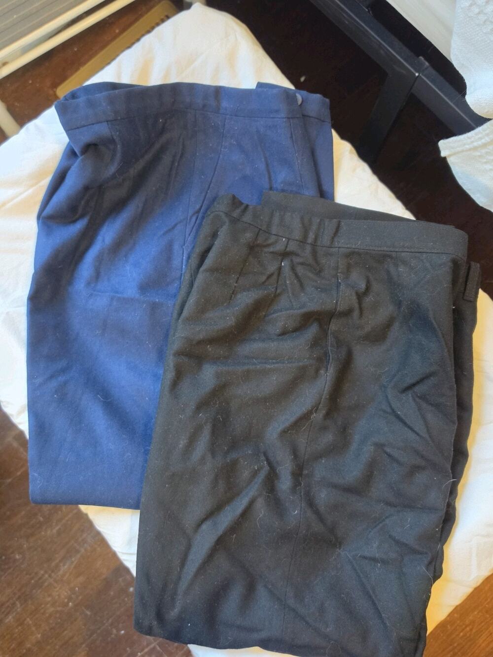 2 pair Pendleton Trousers Women's 12 Black Navy Lined Wool Dress Inseam 27", 29"